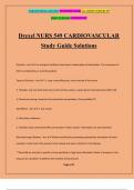 Drexel NURS 549 CARDIOVASCULAR Study Guide Solutions