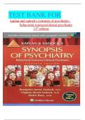 TEST BANK FOR kaplan and sadock's synopsis of psychiatry: behavioral sciences/clinical psychiatry 11th edition latest Update.