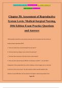 Chapter 50: Assessment of Reproductive System Lewis: Medical-Surgical Nursing, 10th Edition Exam Practice Questions and Answers