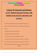 Chapter 59: Dementia and Delirium Lewis: Medical-Surgical Nursing, 10th Edition Exam Practice Questions and Answers