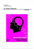 Test Bank - for Abnormal Psychology 9th Edition by Thomas Oltmanns, All Chapters |Complete Guide A+