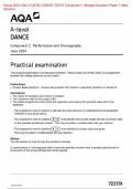  ACTUAL 2024  AQA A- LEVEL  DANCE 7237 X COMPONENT 1 MERGED QUESTION PAPER +MARKING SCHEME 