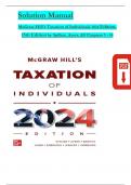 Solutions for McGraw-Hill's Taxation of Individuals 2024 Edition, 15th Edition Spilker (All Chapters included)