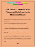 Lewis Med Surg Chapter 40 - Nursing Management Obesity Exam Practice Questions and Answers