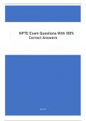 NPTE Exam Questions With 100% Correct Answers