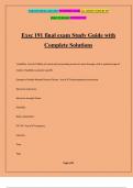 Exsc 191 final exam Study Guide with Complete Solutions