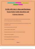 FAML 430 Unit 3- Data and Decisions: Exam Study Guide Questions and Correct Answers