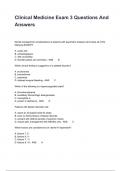 Clinical Medicine Exam 3 Questions And Answers