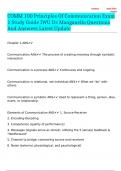 COMM 100 Principles Of Communication Exam 1 Study Guide IWU Dr. Manganello Questions And Answers Latest Update