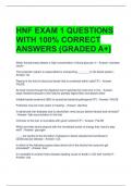 HNF EXAM 1 QUESTIONS WITH 100% CORRECT ANSWERS (GRADED A+)