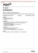  ACTUAL 2024  AQA A- LEVEL ECONOMICS 7136 / 1 PAPER 1 MERGED QUESTION PAPER +MARKING SCHEME 