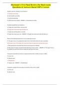 Hartman's CNA Final Review (for final exam)  Questions & Answers Rated 100% Correct