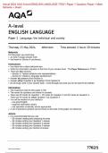  ACTUAL 2024  AQA- A  ENGLISH LANGUAGE 7702 / 1 PAPER 1 MERGED QUESTION PAPER +MARKING SCHEME 