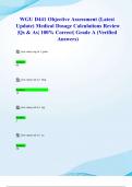 WGU D441 Objective Assessment (Latest Update) Medical Dosage Calculations Review|Qs & As| 100% Correct| Grade A (Verified Answers)