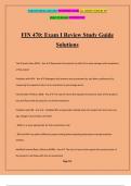 FIN 470: Exam I Review Study Guide Solutions