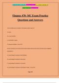 Finance 470- MC Exam Practice Questions and Answers