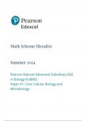 Pearson Edexcel Advanced Subsidiary GCE In Biology B (8BI0) Paper 01 Core Cellular Biology and Microbiology mark scheme June 2024