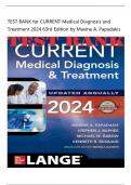 TEST BANK for CURRENT Medical Diagnosis and Treatment 2024 63rd Edition by Maxine A. Papadakis