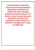 ISSA NUTRITIONIST EXAM WITH ACTUAL QUESTIONS AND COMPLETE 100%CORRECT ANSWERS WITH VERIFIED AND WELL EXPLAINED RATIONALES ALREADY GRADED A+ BY EXPERTS |LATEST VERSION 2024 WITH GUARANTEED SUCCESS AFTER DOWNLOAD ALREADY PASSED!!!!!!! (PROVEN ITS ALL YOU NE