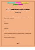 KIN 411 Final Exam Questions and Answers