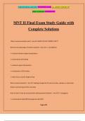 MNT II Final Exam Study Guide with Complete Solutions