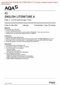  ACTUAL 2024  AQA AS  ENGLISH LANGUAGE AND LITERATURE A 7711/ 2 PAPER 1 MERGED QUESTION PAPER +MARKING SCHEME  