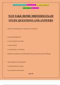 N115 TAKE HOME MIDTERM EXAM STUDY QUESTIONS AND ANSWERS