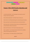 Exam 1 NSG 1010 Practice Questions and Answers