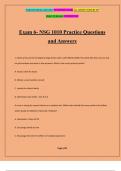 Exam 6- NSG 1010 Practice Questions and Answers