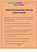 NTR 301 Final Exam Study Guide with Complete Solutions