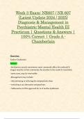 Week 3 Exam: NR607 / NR 607 (Latest Update 2024 / 2025) Diagnosis & Management in Psychiatric-Mental Health III Practicum | Questions & Answers | 100% Correct | Grade A - Chamberlain