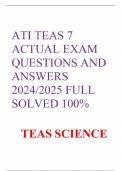 ATI TEAS 7 ACTUAL EXAM QUESTIONS AND ANSWERS 2024/2025 FULL SOLVED 100%