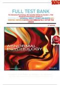 FULL TEST BANK For Abnormal Psychology, 6th Canadian Edition by Gordon L. Flett Questions And Answers Graded A+     