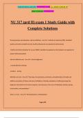 NU 317 (prd II) exam 1 Study Guide with Complete Solutions