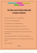 NU 409: exam 2 Study Guide with Complete Solutions