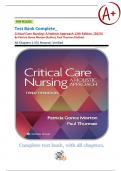 Test Bank Complete_ Critical Care Nursing: A Holistic Approach 12th Edition, (2023) By Patricia G. Morton & Paul Thurman All Chapters 1-53| Newest| Verified| New Release