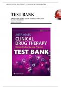 Abrams’ Clinical Drug Therapy Rationales for Nursing Practice 12th Edition TEST BANK by Geralyn Frandsen, Verified Chapters 1 - 16, Complete Newest Version