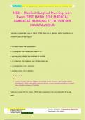 HESI - Medical Surgical Nursing testExam TEST BANK FOR MEDICAL  SURGICAL NURSING 11TH EDITION  IGNATAVICIUS