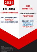 LPL4802" OCT /NOV -PORTFOLIO" 2024 (Due 30 October 2024  )-Semester 2 -  References and Bibliography Included !! 