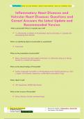 Inflammatory Heart Diseases and  Valvular Heart Diseases Questions and  Correct Answers the Latest Update and  Recommended Version