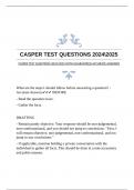 CASPER TEST QUESTIONS 20242025 WITH GUARANTEED ACCURATE ANSWERS