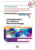 Test Bank Complete_ Introduction to Clinical Pharmacology 11th Edition, (2023) By Constance G Visovsky, Cheryl H. Zambroski & Shirley M. Hosler All Chapter 1-23| Newest| Verified