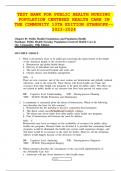 TEST BANK FOR PUBLIC HEALTH NURSING POPULATION CENTERED HEALTH CARE IN THE COMMUNITY 10TH EDITION STANHOPE-- 2023-2024 UPDATE.