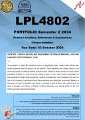 LPL4802 OCTOBER NOVEMBER PORTFOLIO (COMPLETE ANSWERS) Semester 2 2024 - DUE 30 October 2024