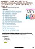 TEST BANK FOR Wong's Essentials of Pediatric Nursing 11th Edition by Marilyn J. Hockenberry , ISBN: 9780323624190 |All Chapters | Guide A+