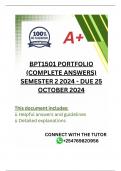 BPT1501 PORTFOLIO (COMPLETE ANSWERS) Semester 2 2024 - DUE 25 October 2024; 100% TRUSTED Complete, trusted solutions and explanations