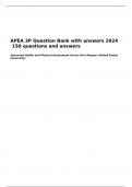 APEA 3P Question Bank with answers 2024   150 questions and answers   Advanced Health and Physical Assessment Across the Lifespan (United States University)