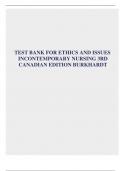 test bank for ethics and issues in contemporary nursing 3rd canadian edition burkhardt 2024