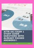 ATTR 441 EXAM 1 STUDY GUIDE QUESTIONS WITH ALREADY PASSED ANSWERS!!