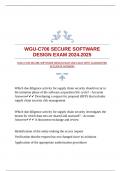 WGU-C706 SECURE SOFTWARE DESIGN EXAM 2024.2025 WITH GUARANTEED ACCURATE ANSWERS